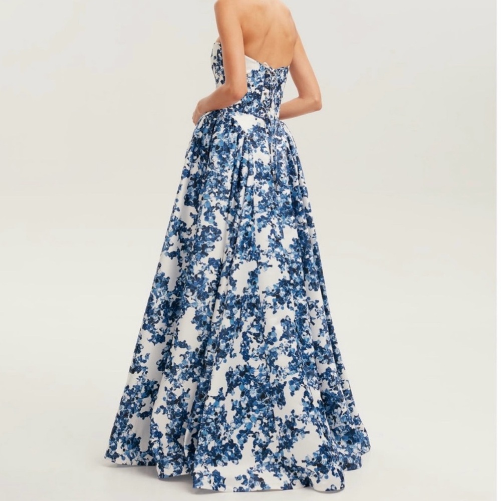 Milla Ravishing blue hydrangea corset maxi dress, Garden of Eden - Picture 2 of 7